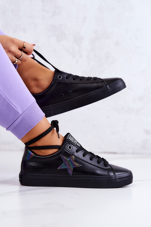 Skórzane Tenisówki Gwiazda Big Star JJ274243 Czarne