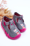 Buty Papcie Befado Kotki 110P480 Szaro-Różowe
