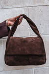 Skórzana Zamszowa Torebka Czekoladowa Monelle