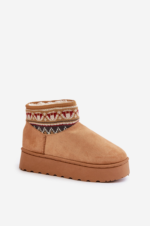 Śniegowce Damskie Ze Wzorem Na Platformie Camel Avatharia