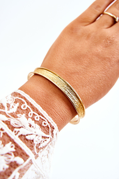 Damska Wsuwana Bransoletka Z Tłoczeniem Złota