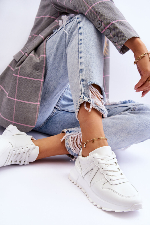 Damskie Niskie Buty Sportowe Białe Elliot