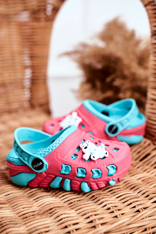 Klapki Dziecięce Piankowe Kroksy Czerwone Miś Polarny Oddie