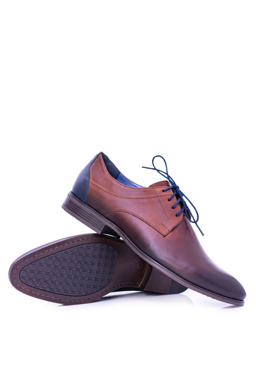 Nikopol Męskie Brązowe Skórzane Półbuty Buty Traditional