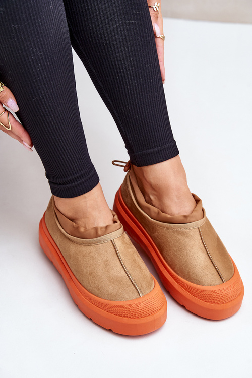 Śniegowce Damskie Na Platformie Z Niską Cholewką Camel Izamine