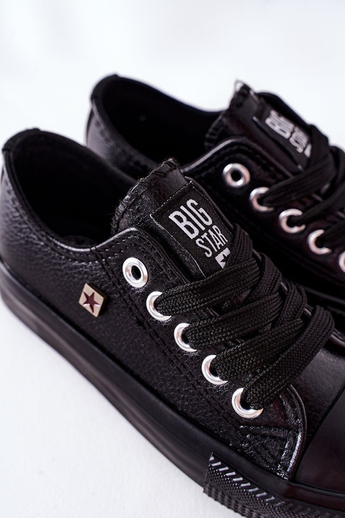 Dziecięce Skórzane Trampki BIG STAR FF374304 Czarne