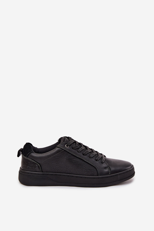 Skórzane Sneakersy Męskie Lee Cooper LCJ-25-33-3965 Czarne