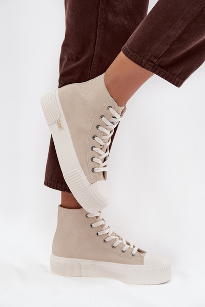 Trampki Damskie Na Platformie LEE 50253002.35E ISLA WOMEN MID Beżowe