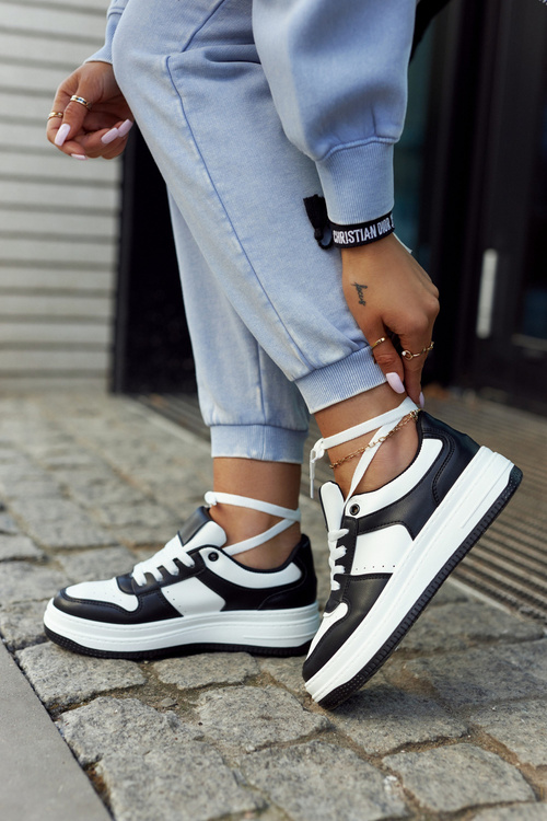 Sportowe Damskie Buty Biało-Czarne New Haven