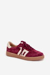 Zamszowe Sneakersy Damskie Vinceza 79557 Bordowe