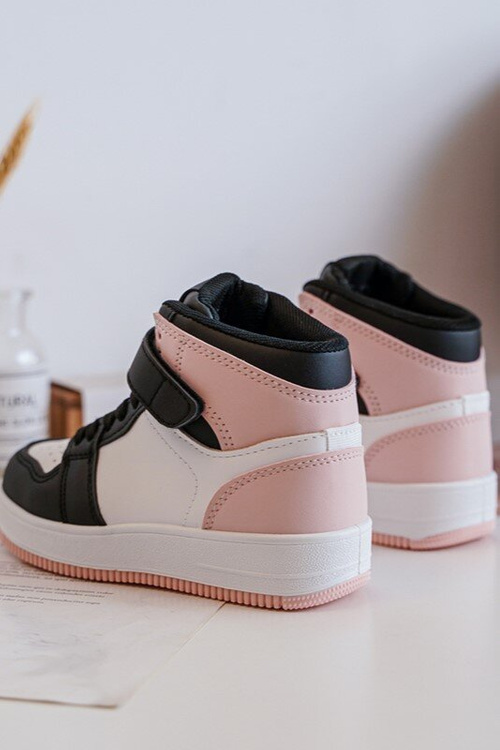 Wysokie Dziecięce Buty Sportowe Biało-Różowe Teredite