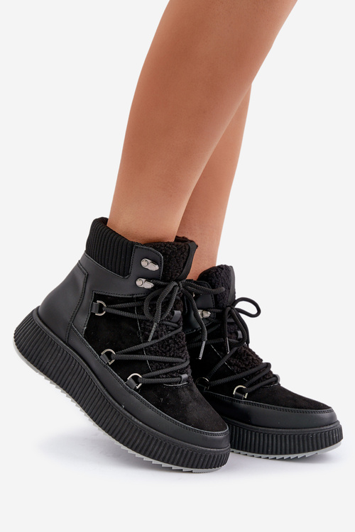 Niskie Śniegowce Na Platformie Czarne Naliora