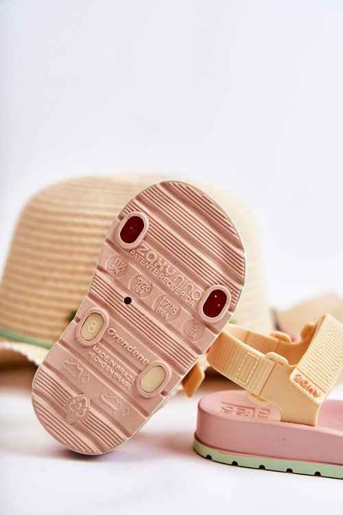 Wygodne Dziecięce Sandałki Pachnące ZAXY JJ385028 Różowo-Żółte