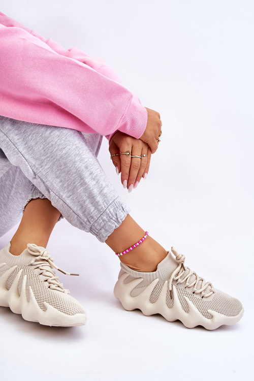 Damskie Wsuwane Sneakersy Beżowe Myles