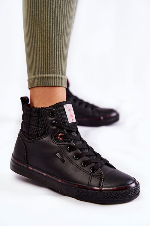 Damskie Wysokie Trampki Cross Jeans KK2R4058C Czarne