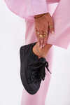 Sneakersy Damskie Ze Zdobieniem Na Platformie Czarne Eanneth 