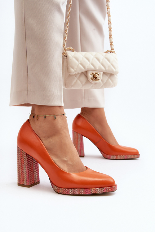 Czółenka Na Słupku Laura Messi 2746 Pomarańczowe