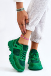 Modne Buty Sportowe Sneakersy Zielone Frezio