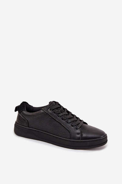 Skórzane Sneakersy Męskie Lee Cooper LCJ-25-33-3965 Czarne
