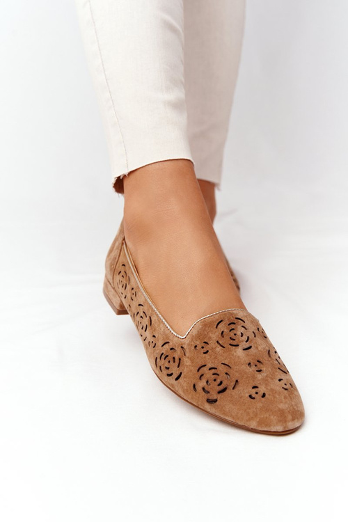 Ażurowe Mokasyny Sergio Leone BL627 Rude