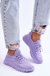 Damskie Wsuwane Buty Sportowe Sneakersy Fioletowe Rosett