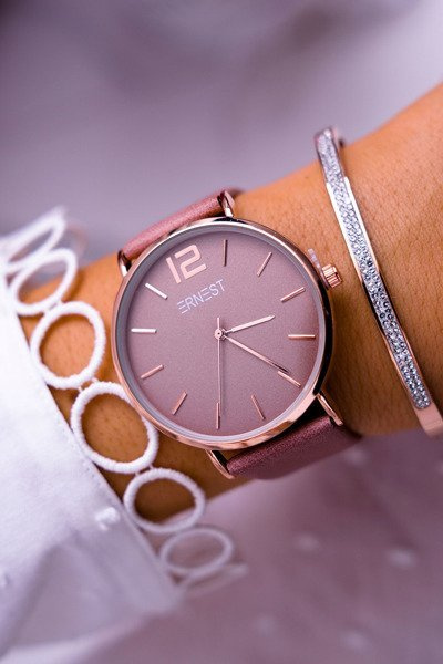 Damski Zegarek Ernest Ciemnoróżowy Claire