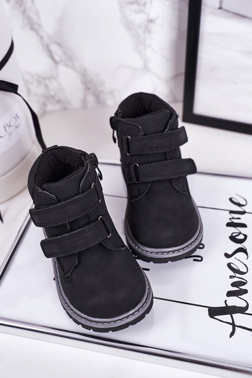 Dziecięce Traperki Na Rzepy Czarne Moa