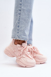 Sneakersy Damskie Na Masywnej Podeszwie Różowe Windamella