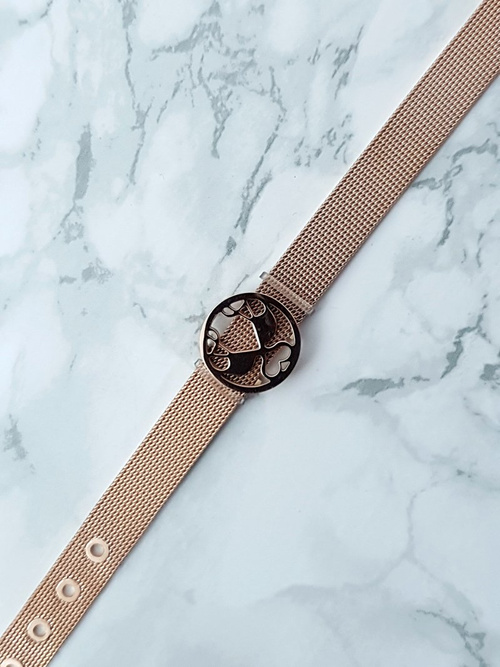 Damska Bransoleta Z Flamingami Różowe Złoto Salina