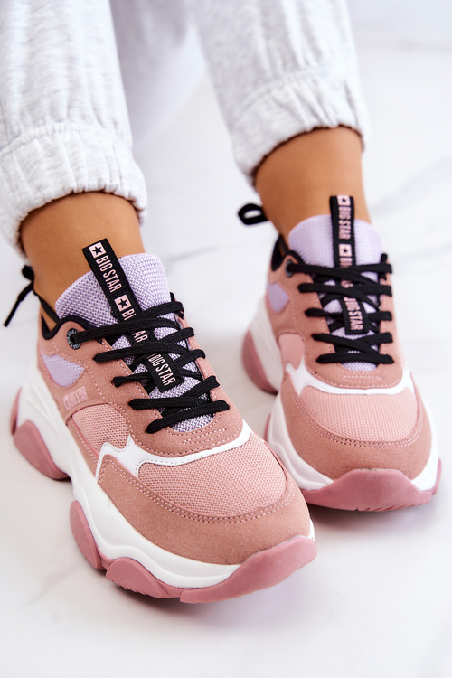 Damskie Sneakersy Buty Sportowe Big Star JJ274577 Różowe