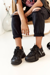 Damskie Sneakersy Na Masywnej Podeszwie Czarne Chunky