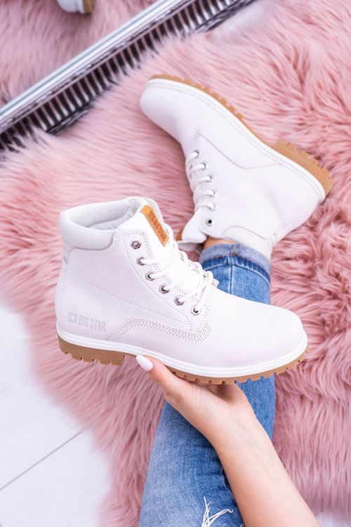 Big Star Botki Damskie Białe Timberki Traperki Timon