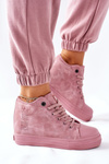 Skórzane Trampki Na Koturnie Big Star II274092 Różowe