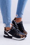 Sportowe Damskie Buty W Panterkę Czarne Fippo