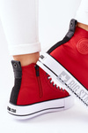 Wysokie Trampki Na Platformie Big Star II274018 Czerwone