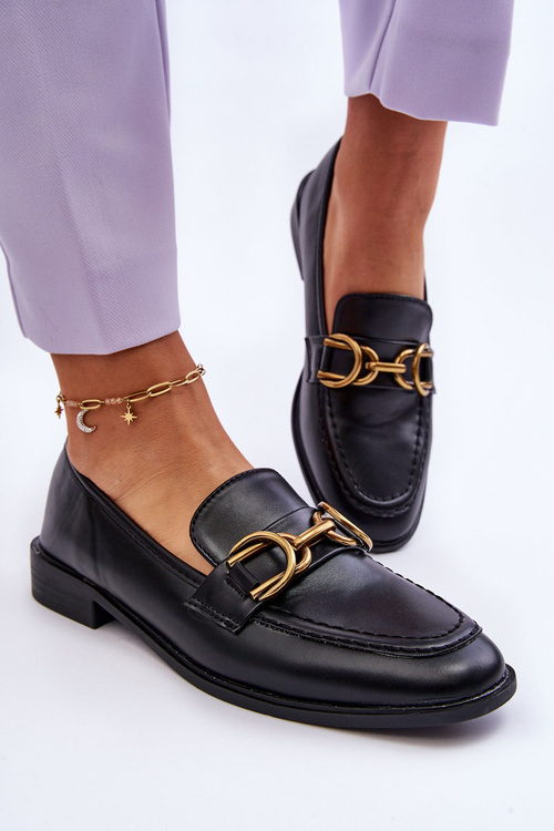 Klasyczne Mokasyny Damskie Czarne Lorien