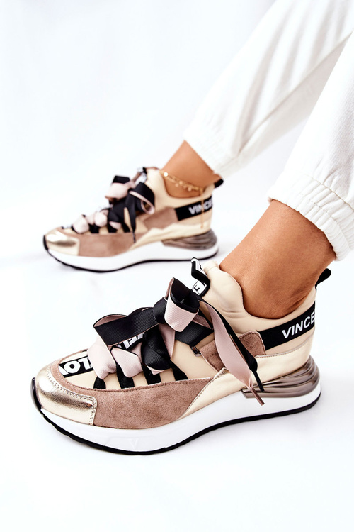 Sportowe Buty Sneakersy Beżowe Dexla
