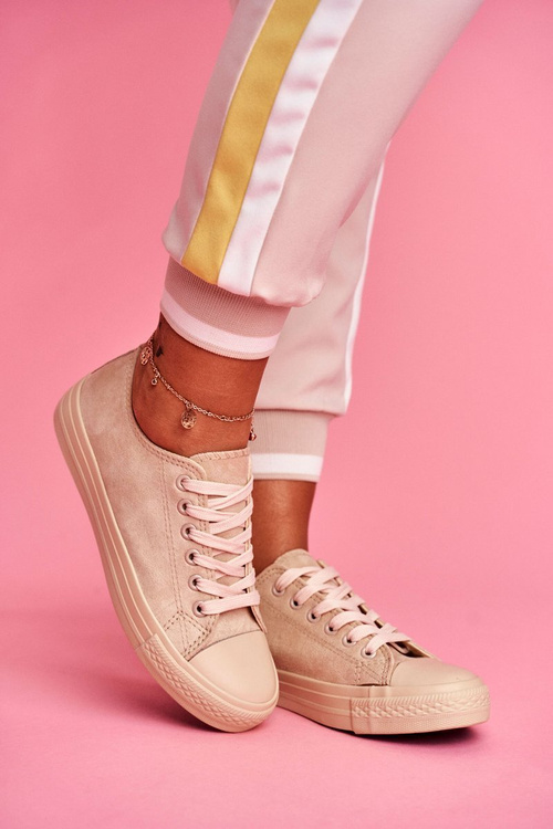 Damskie Trampki Zamszowe Beżowe El Paso