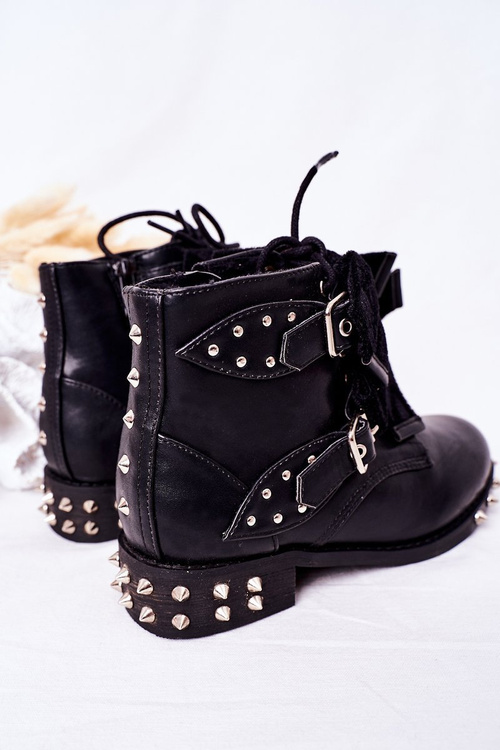 Dziecięce Ocieplane Botki Z Ćwiekami Lu Boo Czarne