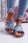 Klapki Damskie z Cyrkoniami Jeans Koko