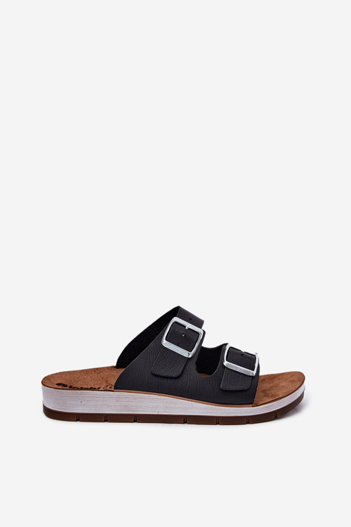 Klapki Damskie Z Klamrami Inblu CP000042 Czarne