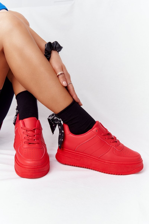 Damskie Sportowe Buty Na Platformie Czerwone This Is Me