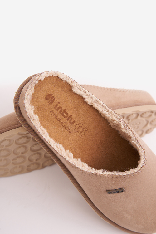 Domowe Ocieplane Klapki Papcie Inblu CS-34-011 Beżowe