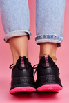Damskie Sportowe Obuwie Sneakersy Big Star Czarne Fuksja FF274964