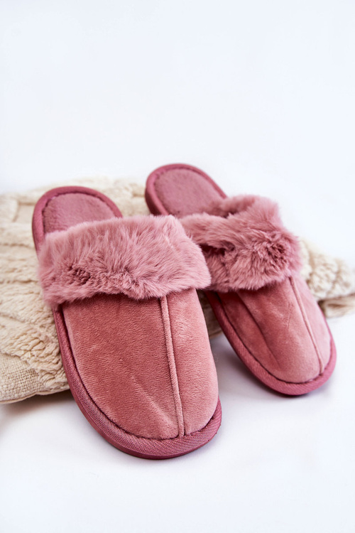 Damskie Klasyczne Papcie Z Futerkiem Różowe Lorines