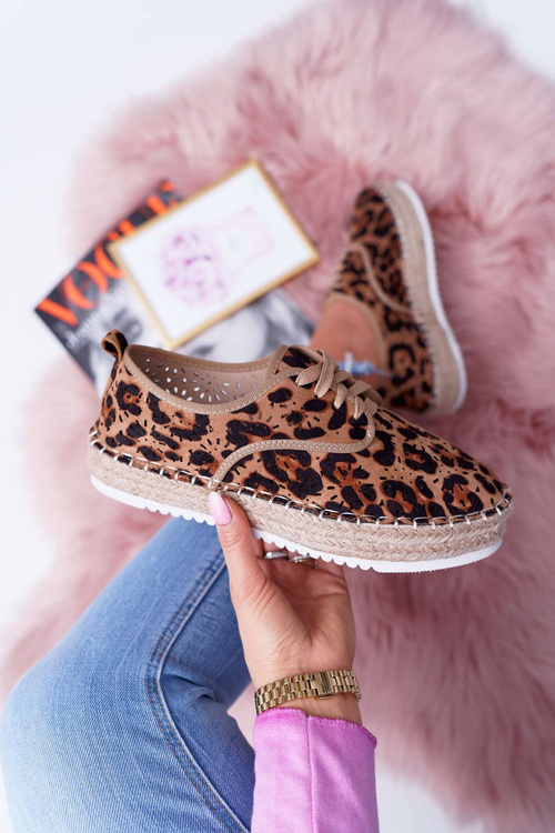 Espadryle Damskie Sznurowane Zamszowe Leopard MyShoes