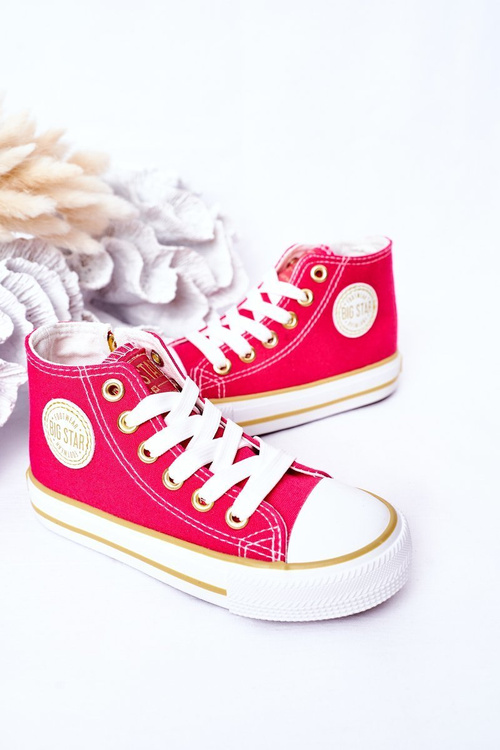 Dziecięce Wysokie Trampki Z Suwakiem BIG STAR HH374137 Różowe