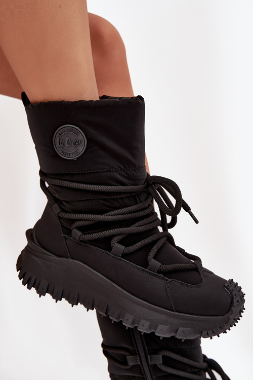 Skórzane Śniegowce Na Platformie Lee Cooper LCJ-25-12-3660 Czarne