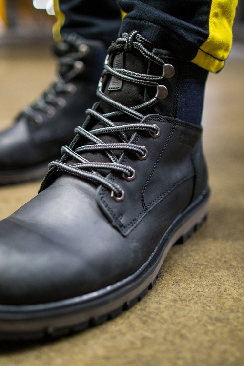 Trapery Męskie Skórzane Big Star Czarne EE174267