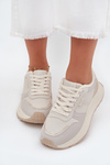 Ocieplane Sneakersy Damskie Na Platformie Big Star SS274008 HI-POLY SYSTEM Jasnobeżowe
